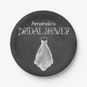 Chalkboard Wedding Dress Vrijgezellenfeest Borden Papieren Bordje (Voorkant)