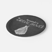 Chalkboard Wedding Dress Vrijgezellenfeest Borden Papieren Bordje (Gekanteld)