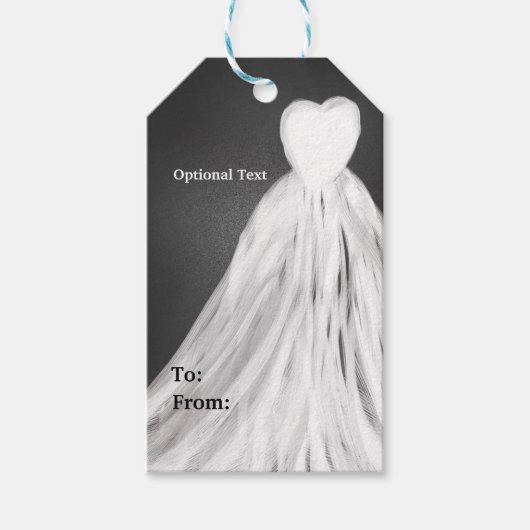 Chalkboard Wedding Dress Vrijgezellenfeest Gift La Cadeaulabel (Voorkant)