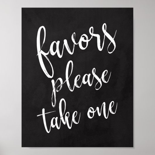 Chalkboard Wedding Favors 8 x 10 Sign Poster (Voorkant)