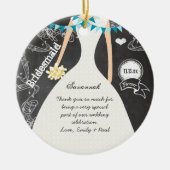 Chalkboard Wedding Gown Bridesmaid Gifts Keramisch Ornament (Voorkant)