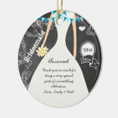 Chalkboard Wedding Gown Bridesmaid Gifts Keramisch Ornament (Links)