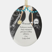 Chalkboard Wedding Gown Bridesmaid Gifts Keramisch Ornament (Rechts)