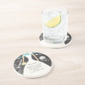 Chalkboard Wedding Gown Bridesmaid Keepomwille Gif Zandsteen Onderzetter (Zijkant)