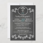 Chalkboard Wedding Invitation Rustic Mason Jar Kaart (Voorkant)