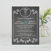 Chalkboard Wedding Invitation Rustic Mason Jar Kaart (Staand voorkant)