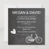 Chalkboard Wedding Inviting with bike Kaart (Voorkant)