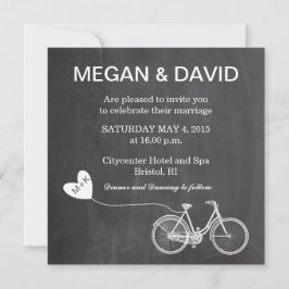 Chalkboard Wedding Inviting with bike Kaart