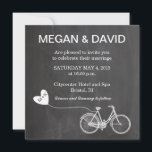Chalkboard Wedding Inviting with bike Kaart<br><div class="desc">Een schattige ouderwetse fiets voor een trendy trouwstijl op een schattig zwart bord.</div>