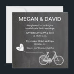 Chalkboard Wedding Inviting with bike Kaart<br><div class="desc">Een schattige ouderwetse fiets voor een trendy trouwstijl op een schattig zwart bord.</div>
