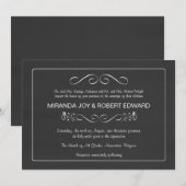 Chalkboard Wedding Invitting Plain and Simple Kaart (Voorkant / Achterkant)