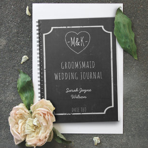 Chalkboard Wedding Journal Bridal Party Notitieboe Notitieboek