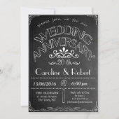 Chalkboard Wedding Jubileum Uitnodiging 20th (Voorkant)