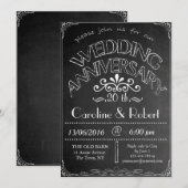 Chalkboard Wedding Jubileum Uitnodiging 20th (Voorkant / Achterkant)