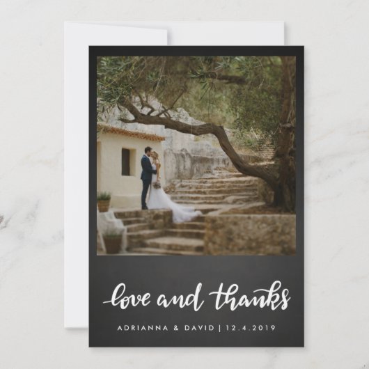 Chalkboard Wedding Love and Bedankt | Foto (Voorkant)