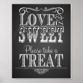 Chalkboard Wedding Love is lief Print (Voorkant)