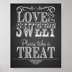 Chalkboard Wedding Love is lief Print
