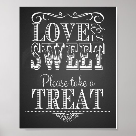 Chalkboard Wedding Love is lief Print (Voorkant)