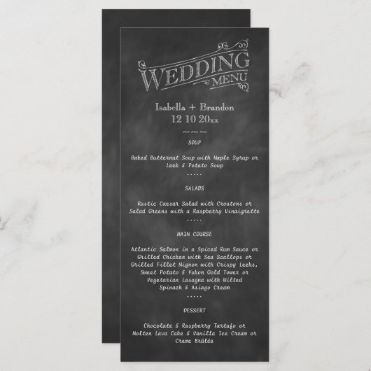 Chalkboard Wedding Menu 2 (Voorkant / Achterkant)