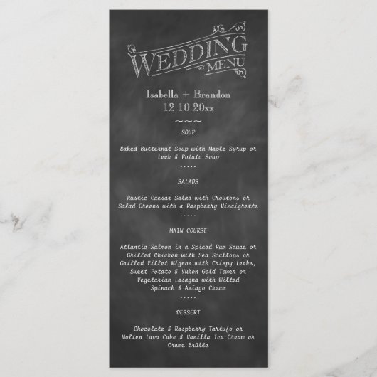 Chalkboard Wedding Menu 2 (Voorkant)