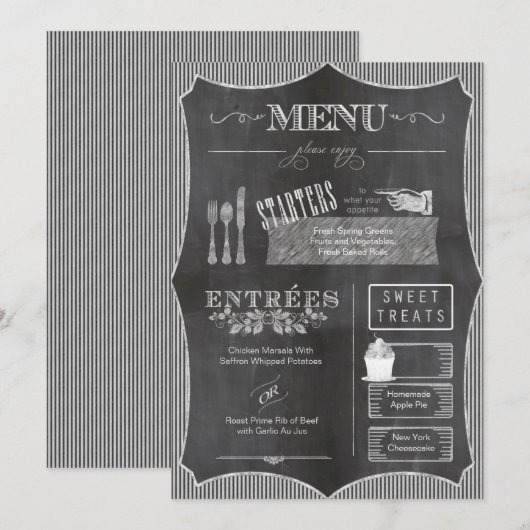 Chalkboard Wedding Menu CBWX (Voorkant / Achterkant)