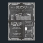 Chalkboard Wedding Menu CBWX<br><div class="desc">Dit trendy ontwerp is voorzien van een smalle instripe achtergrond,   graphics en elegante typografie,  allemaal met een modern chalkboardeffect. Een unieke keuze voor bruinbruid en bruidegom voor bruinbruin en bruidegom. Zoek CBWX om de volledige passende trouwreeks voor dit ontwerp te zien.</div>