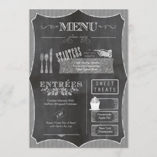 Chalkboard Wedding Menu CBWX (Voorkant)