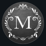 Chalkboard Wedding Monogram Circular Sticker<br><div class="desc">Customize with your Monogram and background to match your event; Click "Customize It" to remove background image and choose your own custom color. Ik heb contact met any vragen of special requests.</div>