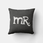 Chalkboard Wedding Mr Mister Kussen (Achterkant)