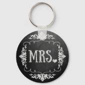 Chalkboard Wedding "Mrs." Sleutelhanger (Voorkant)