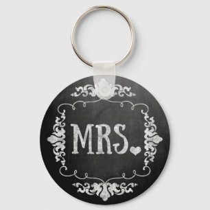 Chalkboard Wedding "Mrs." Sleutelhanger