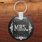 Chalkboard Wedding "Mrs." Sleutelhanger (Voorkant)