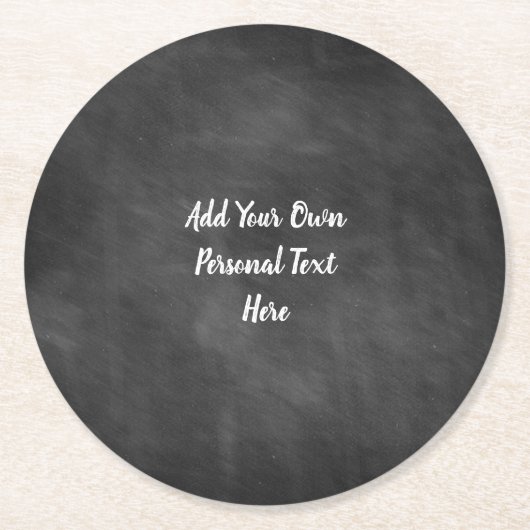Chalkboard Wedding Persoonlijke tekst Ronde Kartonnen Onderzetter (Voorkant)
