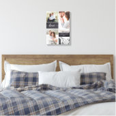 Chalkboard Wedding Photo Collage Love script Canvas Afdruk (Insitu (Slaapkamer))