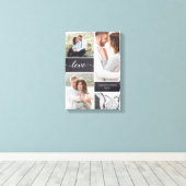 Chalkboard Wedding Photo Collage Love script Canvas Afdruk (Insitu (Houten vloer))