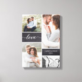 Chalkboard Wedding Photo Collage Love script Canvas Afdruk (Voorkant)
