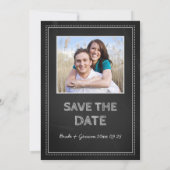 Chalkboard Wedding Photo Save the Date Kaart (Achterkant)