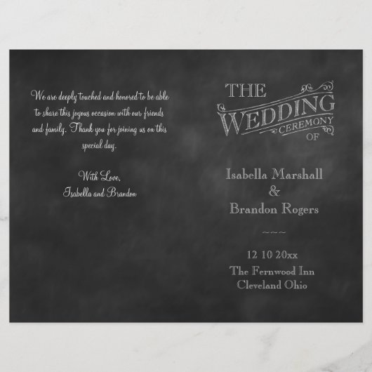 Chalkboard Wedding Programme (Voorkant)