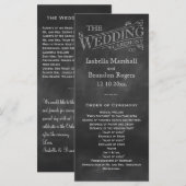 Chalkboard Wedding Programme Programmakaart (Voorkant / Achterkant)