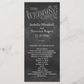 Chalkboard Wedding Programme Programmakaart (Voorkant)