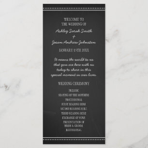 Chalkboard Wedding Programme Programmakaart