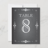 Chalkboard Wedding Reception Table Number Kaart (Achterkant)