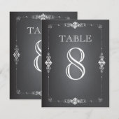 Chalkboard Wedding Reception Table Number Kaart (Voorkant / Achterkant)