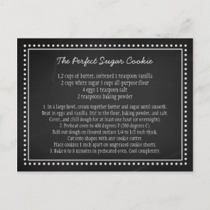 Chalkboard Wedding Recipe Favor Tag Briefkaart