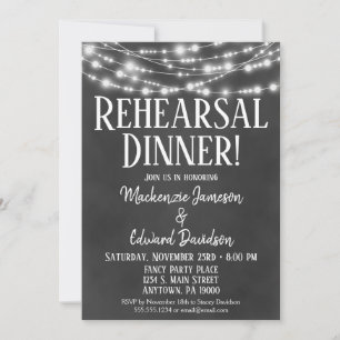 Chalkboard Wedding Rehearsal Dinner Invitation Kaart