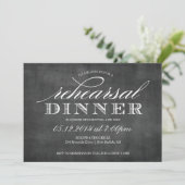 Chalkboard Wedding Rehearsal Dinner Invitation Kaart (Staand voorkant)