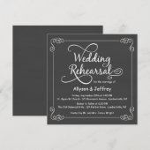 Chalkboard Wedding Rehearsal Dinner Invitations Kaart (Voorkant / Achterkant)