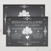 Chalkboard Wedding Rehearsal & Dinner Mason Jar Kaart (Voorkant / Achterkant)