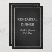 Chalkboard Wedding Rehearsal Dinner Party Kaart (Voorkant / Achterkant)