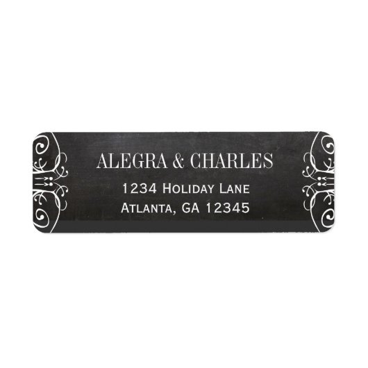 Chalkboard Wedding Return-adres Etiket (Voorkant)